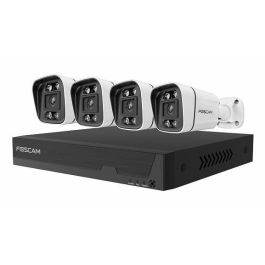 Foscam FN9108E-B4-2T Kit de vidéosurveillance avec enregistreur - 4 caméras dômes extérieures 5MP, filaire, résolution 5MP, vision nocturne 20m, IP66, 2 To de stockage