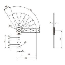 Q&Q Ressort Compas 8P Antihilo 90-205º Zingué Système Fermé 8 Positions
