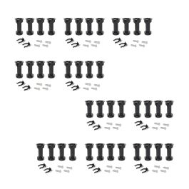 Emuca Lot de 10 kits de pieds de réglage pour meubles Bone, avec base pré-assemblée, hauteur 120mm, réglable 118-135mm, Plastique, Noir