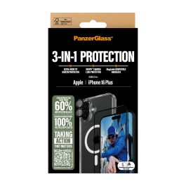 PanzerGlass Protection 3-en-1 pour iPhone 16 Plus, Résistant aux rayures et aux chocs, Transparent