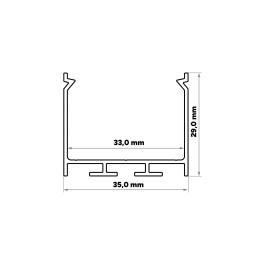 KIMERA Profil Aluminium NORS Noir Anodisé avec Diffuseur Opal, Tapons et Clips de Fixation 2,02M