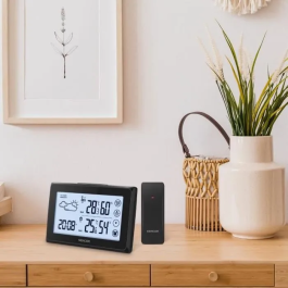 Sencor SWS 2850 Station Météo sans Fil avec Capteur - Affichage Température Intérieure/Extérieure, Humidité, Précipitations, Mémoire Min/Max, Alarme