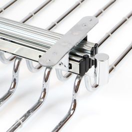 Emuca Porte-pantalons double amovible Self pour armoire., Chromé, Acier et Plastique.