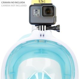 Masque de plongée avec Support pour Caméra de Sport AquaSport Bleu Turquoise (4 Unités)