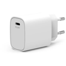 Port Designs 900031EU - Chargeur Secteur USB-C 20 W Power Delivery Blanc - Pour Smartphone, Tablette et Power Bank