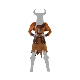 Déguisement Viking Femme Adulte XXL Marron, Guerrière Historique avec Cape et Pechera, 100% Polyester