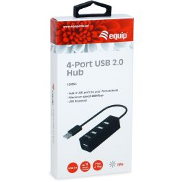 Equip USB-Hub 4-Port 2.0 ->4x2.0 480Mbps o.Netzteil sw