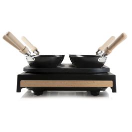 Domo DO8719W Set de wok et appareil à panqueques 2 en 1 pour 6 personnes, 1000 W
