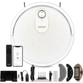 Sencor Aspirateur Robot SRV 4550WH - Aspiration et Lavage, Batterie 2600 mAh 100 min, Commande Appli et Télécommande Precio: 191.076. SKU: B1FEY4GKNM