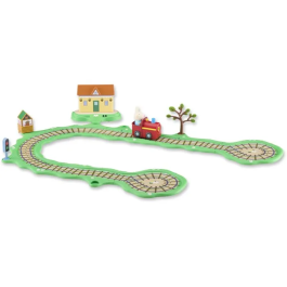 Bandai Coffret Train Peppa Pig Whizz Around - Circuit Sonore avec Gare Interactive et Figurines - COP8344