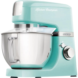 Sencor STM 6351GR Robot pâtissier avec bol inox 4.5 L, 1000 W, 8 vitesses et mode pulse, éclairage LED, pour pétrir, fouetter et mélanger