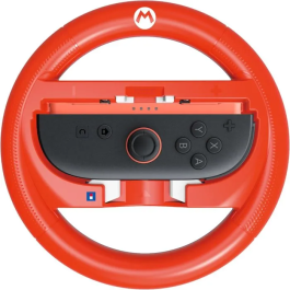 Hori - Volant de course pour Nintendo Switch 2 et Switch, manette Joy-Con, motif Mario Rouge, Mario Kart World - Sous licence Nintendo officielle