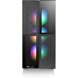Thermaltake Versa T26 TG ARGB - Boîtier PC Gaming Midi-Tower Noir avec Panneau en Verre Trempé, Contrôle RGB, 3 Ventilateurs 120mm, Compatible ATX/EATX