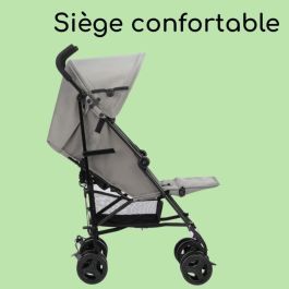 BEBECONFORT RAINBOW Poussette Canne 2eme âge, légere, pliage facile, multipositions, 6 mois a 4 ans, jusqu'a 22 kg MINERAL GRAY