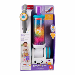 Fisher-Price JMM33 - Aspirateur d'éveil premier âge avec sons, lumières et plumeau détachable coloré pour enfant