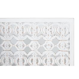 GINER Y COLOMER - Panneau de tête de lit décoratif en MDF laqué blanc, style décapé, 165 cm de large x 80 cm de haut, fabrication artisanale