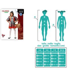 Déguisement de Caperucita Roja avec taches pour fille, version Halloween effrayante, 7-9 ans, en polyester gris