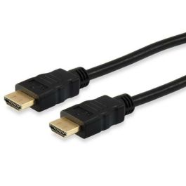 EQUIP Câble HDMI 2.0 119350 Mâle vers Mâle 1.8m Noir 4K 60Hz HDR St/St Ethernet Plaqué Or Connecteurs PVC Certifié RoHS