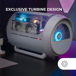 Boîtier ATX semi-tour Mars Gaming MCCYLONW Blanc