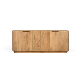 GINER Y COLOMER Buffet 4 portes en bois de manguier naturel aux coins arrondis avec poignées métalliques, design épuré et spacieux Precio: 1379.988. SKU: B15WHGWJBZ
