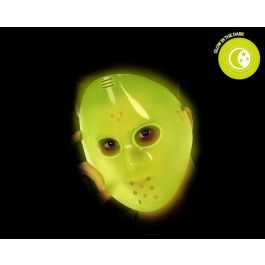 Masque de Hockey Fluorescent PVC Effet Lumineux dans le Noir, Accessoire Halloween pour Adultes