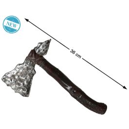 Hacha Tribal de 36 cm à Double Tranchant Décoration en Argent avec Manche en Bois Foncé - Accessoire de Déguisement Barbare Guerrier Precio: 2.856. SKU: B17S8XEQ85