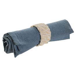 Rond de serviette Home ESPRIT Blanc Naturel Bambou Rotin 5 x 5 x 3 cm