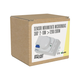 BX3 LIGHT Capteur de Mouvement Micro-ondes 360° Réglable 2-10m 1200W/300W BX3-SB-BS029B pour Éclairage Automatique Intérieur/Extérieur