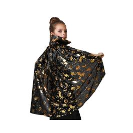 Cape courte noire avec détails dorés et col haut pour Halloween - Longueur 75 cm pour déguisement de sorcier, magicien ou personnage mystique Precio: 11.4999996. SKU: B12AC9DGFT