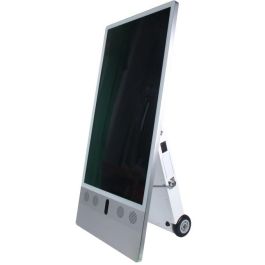 ALLNET Standdisplay 43 Zoll Outdoor Kundenstopper mit Akku oh. Touch mit Laufrollen 1500Nits Android Farbe schwarz