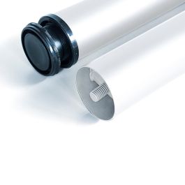 Emuca Lot de 4 pieds de table, diamètre 60mm, H 830mm, Acier, Peint en blanc