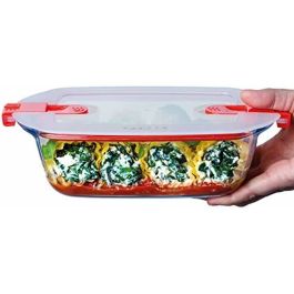 Pyrex COOK & HEAT Boîte Rectangulaire en Verre avec Couvercle 17 x 10 cm