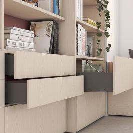 Emuca Tiroir extérieur Vertex 40kg, hauteur 131mm, profondeur 450mm, Acier, Gris antracite