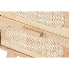 Table de Nuit Home ESPRIT Bois Métal Rotin 40 x 30 x 48 cm