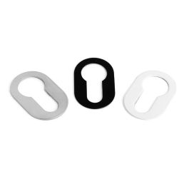 NUDA Porte clé adhésif ovale 26x42x1mm Chrome Satiné Noir Blanc Chrome Brossé