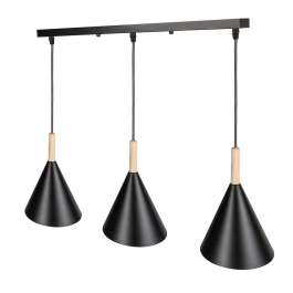 Lampe Suspendue Métal et Bois "Madeleine" SKD-P130-3-B