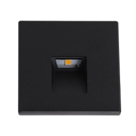 Plafonnier LED Encastrable 3W IP65 Blanc Chaud 3000K Noir pour Escaliers et Extérieur