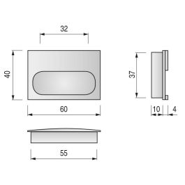 HERRAJES ALK Kina Tirador Zamak 32mm Cromo