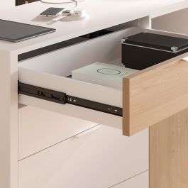 Emuca Lot de 5 jeux de Coulisses pour tiroirs, roulement à billes, hauteur 45mm, profondeur 450mm, sortie totale, Noir