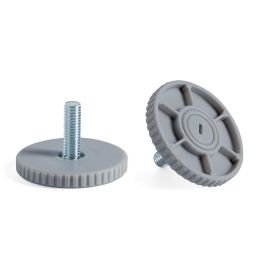 HERRAJES ALK Pied de nivellement Tano Ø45 M8x24 Gris Argenté avec empreinte Allen 4mm