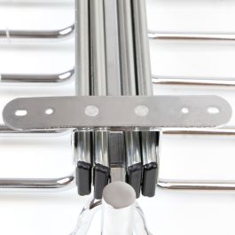 Emuca Porte-pantalons double amovible Self pour armoire., Chromé, Acier et Plastique.