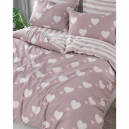 Jeu de 2 housses de couette 220x240 cm + 2 taies d'oreiller 60x60 cm - Coton Polyester - Rose ASI8683342640404