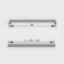 Emuca Lot de 2 rails de penderie Luxe de 1,15 m de long avec supports, Aluminium et Plastique, Peint gris pierre
