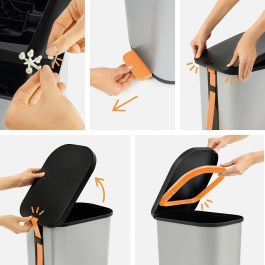 Seau à déchets avec pédale Rotho Ribo White Blanc Plastique 35 L