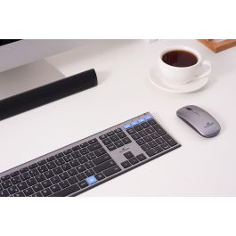 Bluestork M-WL-OFF105 Souris sans fil Silencieuse Bluetooth ou 2.4 GHz Gris/Noir