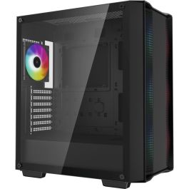DeepCool Boîtier PC Gamer CC560 ARGB V2 - Midi-Tower Noir, Verre Trempé, 4 Ventilateurs ARGB, Support ATX/micro-ATX/Mini-ITX, Gestion des Câbles, Filtre Anti-Poussière