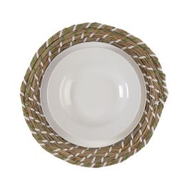 Dessous de plat Versa Blanc Vert Textile Jacinthe d'eau 38 cm