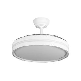 Ventilateur DC avec lumière LED intégrée, fonction été/hiver, blanc, 3 pales, 60W, 6980lm, 3500-4000-6500K, télécommande et minuterie 107d