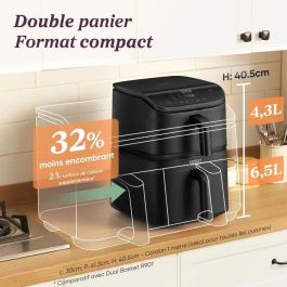 Cosori Friteuse à air Turbo Tower Chef Edition 10,8 L 2 réservoirs 2630 W Noir AAATL19493