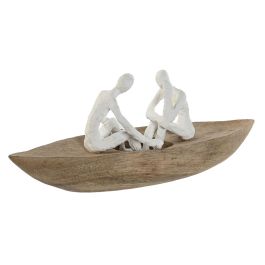 Figurine Décorative Home ESPRIT Blanc Naturel Bateau méditerranéen 42 x 14 x 16 cm